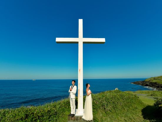 ウェディングフォト　自然豊かなロケーションで撮影　野田浜や地層大切断面、泉津の切通しなどから1スポットを選べる＜衣装持ち込み／80カット／伊豆大島＞