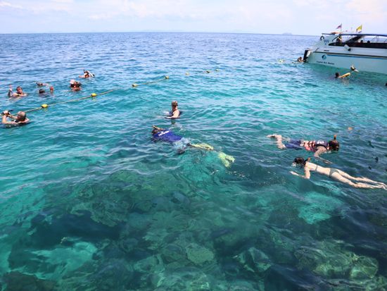 トンサイベイ沖にてシュノーケリング