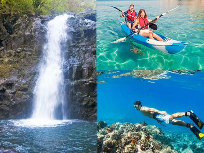 Ocean Kayak, Snorkel & Easy Hike with Waterfall Swim Combo tours ...