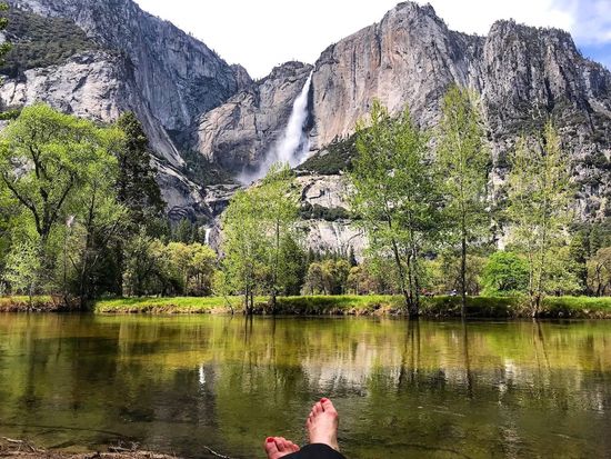 Feet up along the Merced River-Resting Yosemite Falls Valley-Spring_By X (1)