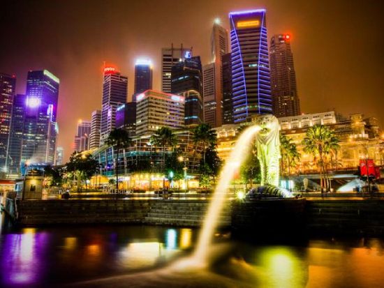 シンガポール夜景ツアー　ガーデンズ・バイ・ザ・ベイ＆マリーナ・ベイ・サンズの光と音のショー＋シンガポールフライヤー乗車 ＜日本語ガイド／夕食付き／往復送迎＞