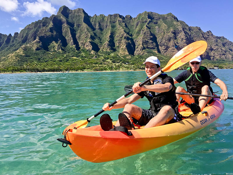 Chinaman's Hat Kayak Rental at Kualoa Beach Park & Snorkeling Adventure  tours, activities, fun things to do in Oahu(Hawaii)｜VELTRA
