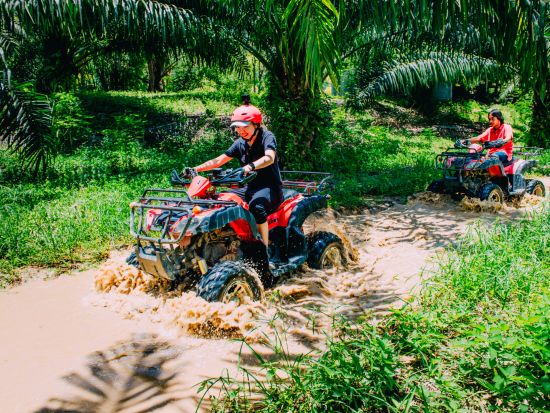 ラフティング（セルフパドル体験可）＋本格オフロードATV体験60分＆ジップライン５ステーション＜終日／英語ガイド／トンパリワット自然保護区内＞