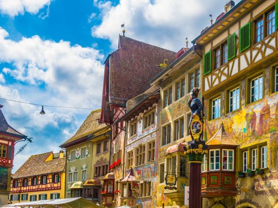 スイス北部 日帰り観光ツアー　ヨーロッパ最大の滝「ライン滝」＆ドイツ国境の町シュタイン・アム・ライン ＜チューリッヒ発＞