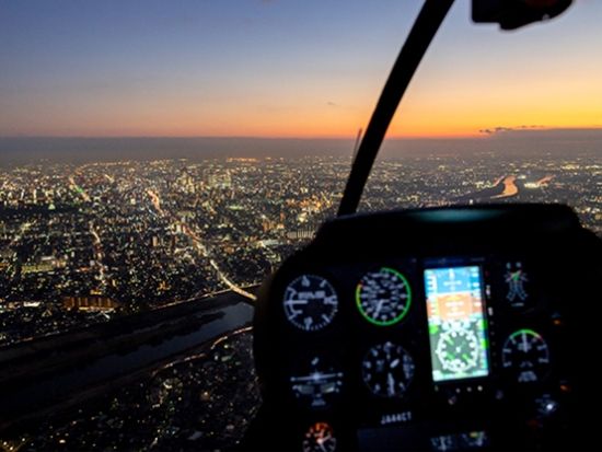 ヘリコプター遊覧＋フレンチディナー　ヘリコプターでレストランに乗り付け！豪華フランス料理とゆったりナイトクルーズを楽しむスペシャルプラン＜貸切／名古屋市＞