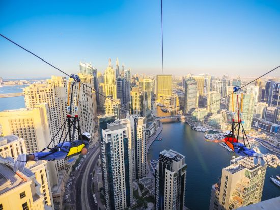 ドバイ  X LINE（エックス・ライン）世界最長の都市型ジップライン　GoProで撮影した写真＆動画付き ＜ドバイ・マリーナ・モール＞