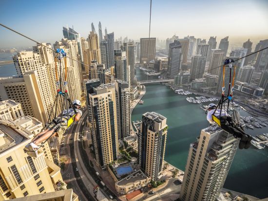 ドバイ  X LINE（エックス・ライン）世界最長の都市型ジップライン　GoProで撮影した写真＆動画付き ＜ドバイ・マリーナ・モール＞