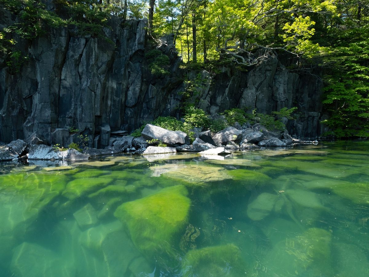 紅葉の奥入瀬渓流.青森県十和田湖 奥入瀬渓流の紅葉 Autumn leaves in Oirase Stream 奥入瀬紅葉