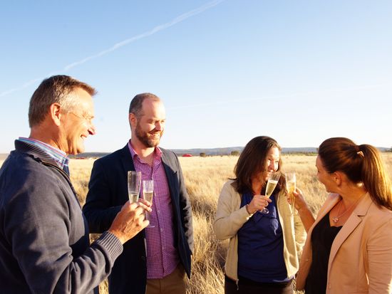 Enjoy sparkling wine at the end