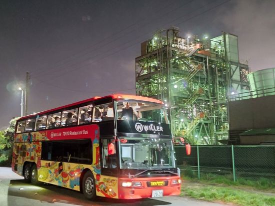 東京レストランバス　ディナーコース　川崎工場地帯の夜景を観賞！オープントップバスで幻想的な夜景を眺めながらフレンチディナーを満喫＜3.5時間／東京駅丸ビル＞