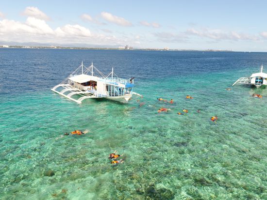 アイランドホッピング 人気の2島巡り ヒルトゥガン島＆ソルパ島 海洋保護区でシュノーケル！人気スパオプションあり＜日本語ガイド／BBQランチ＞