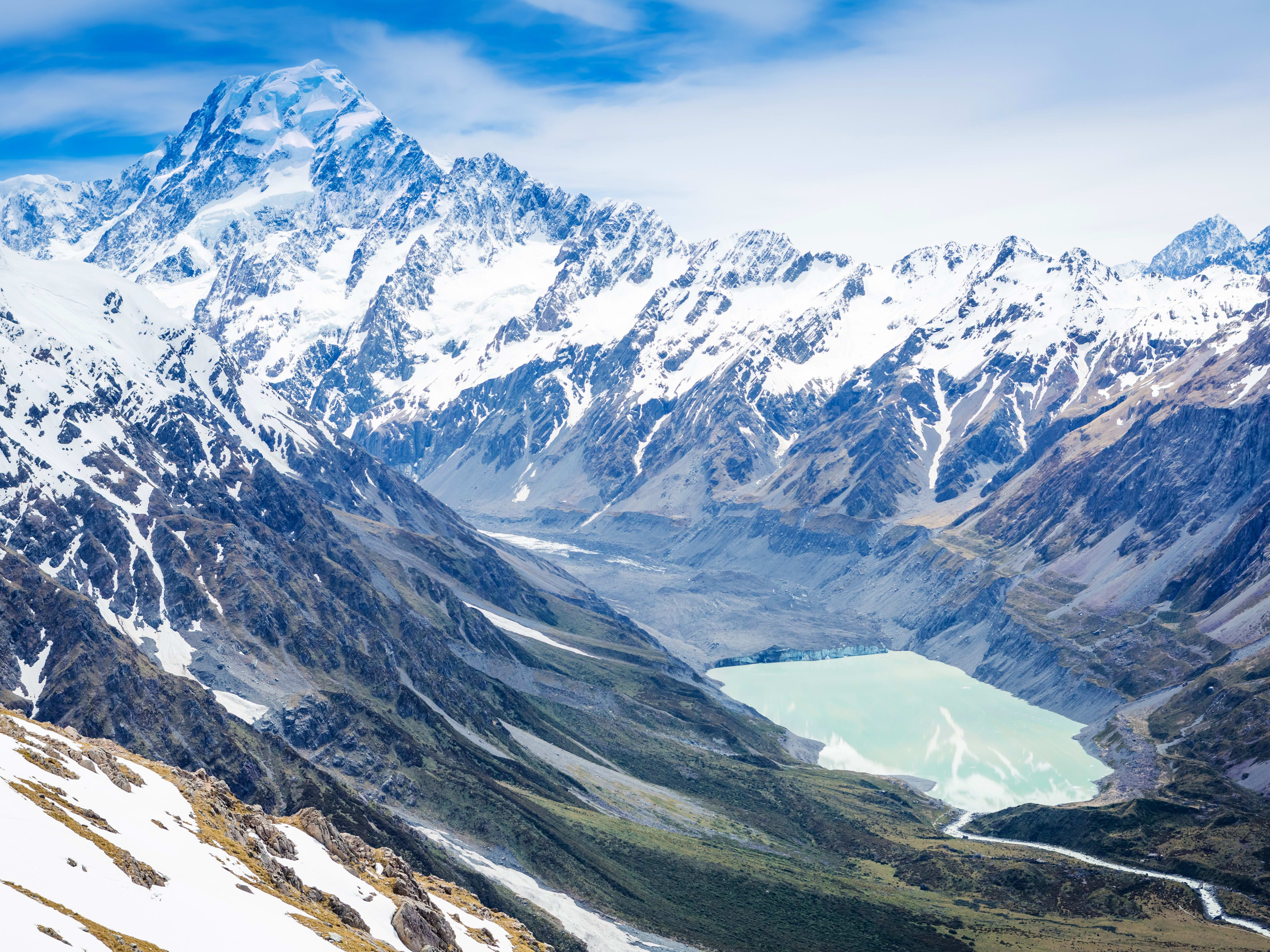 爆買い好評マウント・クック ニュージーランド 風景 世界遺産 額縁付A3ノビ 自然、風景