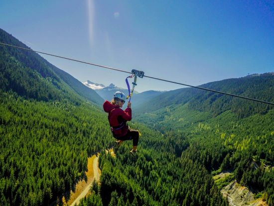 ジップライン　フィッツシモンズバレー　最長約730m 最大高低差30階相当のスリル満点コース ＜5本／ウィスラー発＞