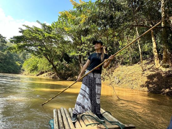 エレファントキャンプ半日ツアー　大自然アドベンチャー！象乗り体験＋牛車乗り＋いかだ下り＜午前／送迎／日本語ガイド／昼食＞