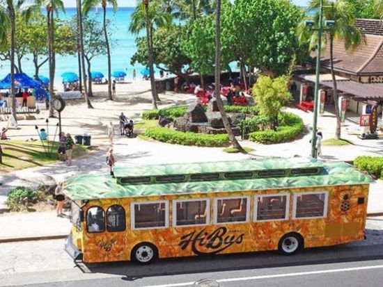 HiBus（ハイバス）ワイキキ巡回トロリーバス　乗り放題1・4・7日間券　（アラモアナ、ダウンタウン、ダイヤモンドヘッド、カハラ）by 'OLI'OLIハワイ