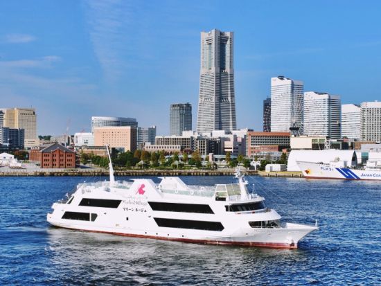 横浜ランチクルーズ マリーンルージュ 海を見ながら船上ランチを楽しむ♪ 選べる2コースをご用意＜赤レンガ倉庫発着＞