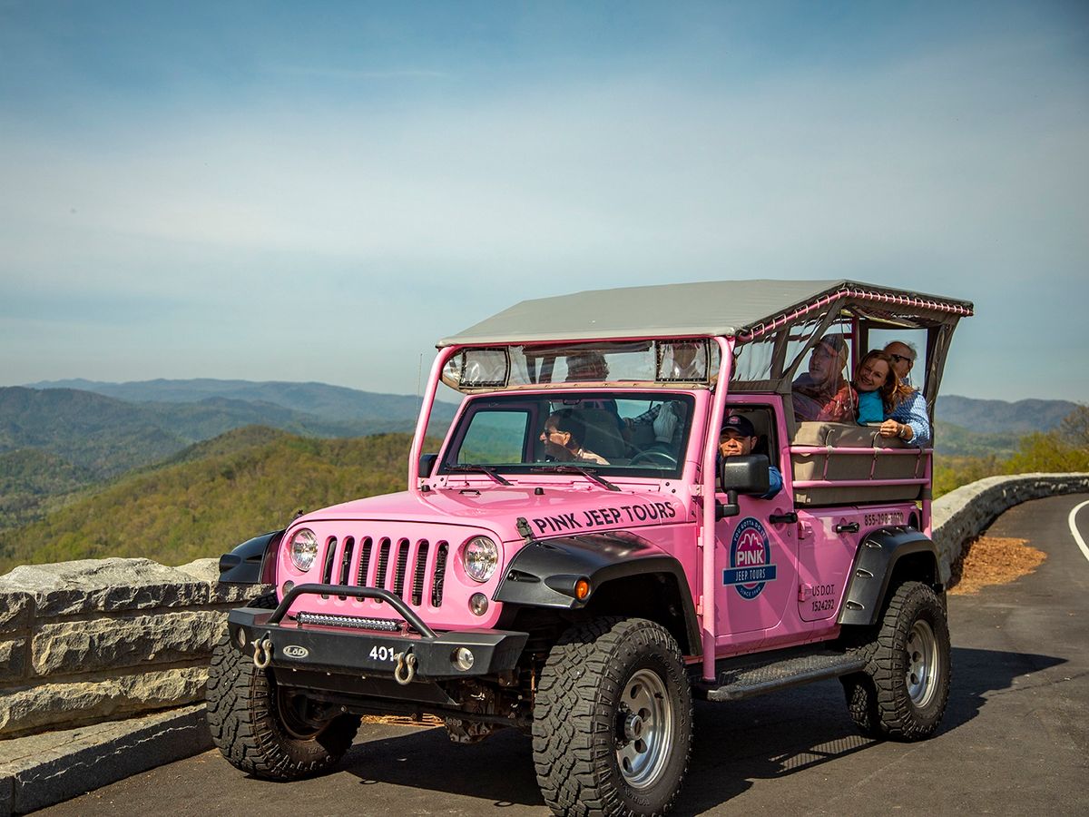 ピンクジープで行く グレート・スモーキー山脈国立公園ツアー フット