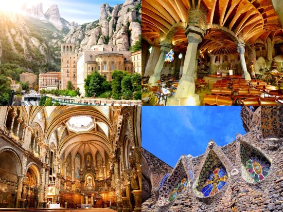 朝のモンセラット＆世界遺産コロニア・グエル教会　日本語ガイドと巡るツアー　朝食付き　貸切オプションあり＜混載／少人数制／午前／登山列車利用／バルセロナ発着＞