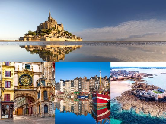 世界遺産モンサンミッシェルとノルマンディー地方 1泊2日ツアー　ルーアン＋オンフルール＋サンマロ訪問＜4～10月／木曜・土曜／4つ星ホテル宿泊／英語ガイド＞