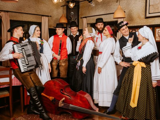 スロベニアの伝統料理＆ダンスを楽しむ フォークロアディナーショー＜ウェルカムドリンク・ワイン付／3コースディナー／リュブリャナ発＞