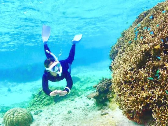 スキンダイビング（素潜り）シュノーケル経験者限定のプラン　宮古島の世界に誇る美しい海の情景を堪能！魚のように水中を優雅に泳ぐ世界へご案内＜ビーチ／半日／宮古島＞
