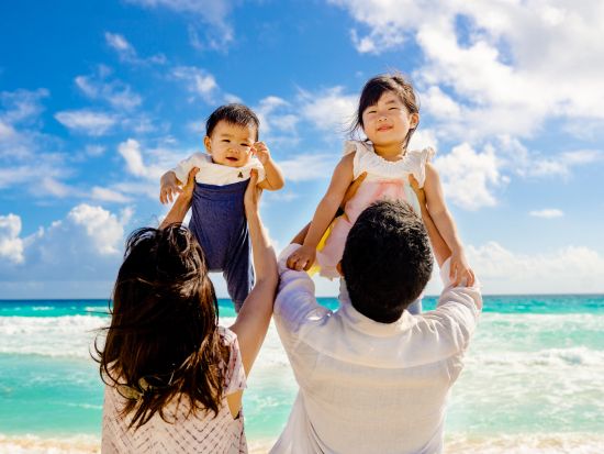 【ファミリー】カジュアルフォトセッション カリブ海を背景にプロによる写真撮影 ＜日本語サポート／送迎付き／ビデオ撮影プランあり＞
