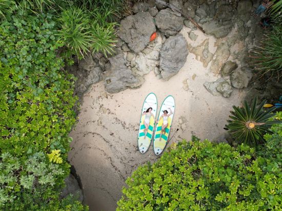 宮古ブルーを五感で感じるドローン撮影付きSUPツアー　宮古島で大人気ツアー2つをお得に体験！SUP&ウミガメシュノーケリング付きプランもあり＜宮古島＞