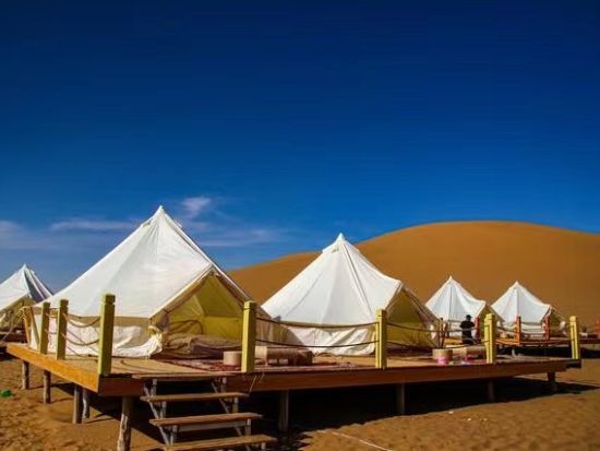 5/10～10/10限定【敦煌アウトドア探勝】砂漠キャンプ グランピング ☆テント宿泊 ☆＋世界遺産「莫高窟と玉門関」を巡る2泊3日間＜プライベートツアー＞