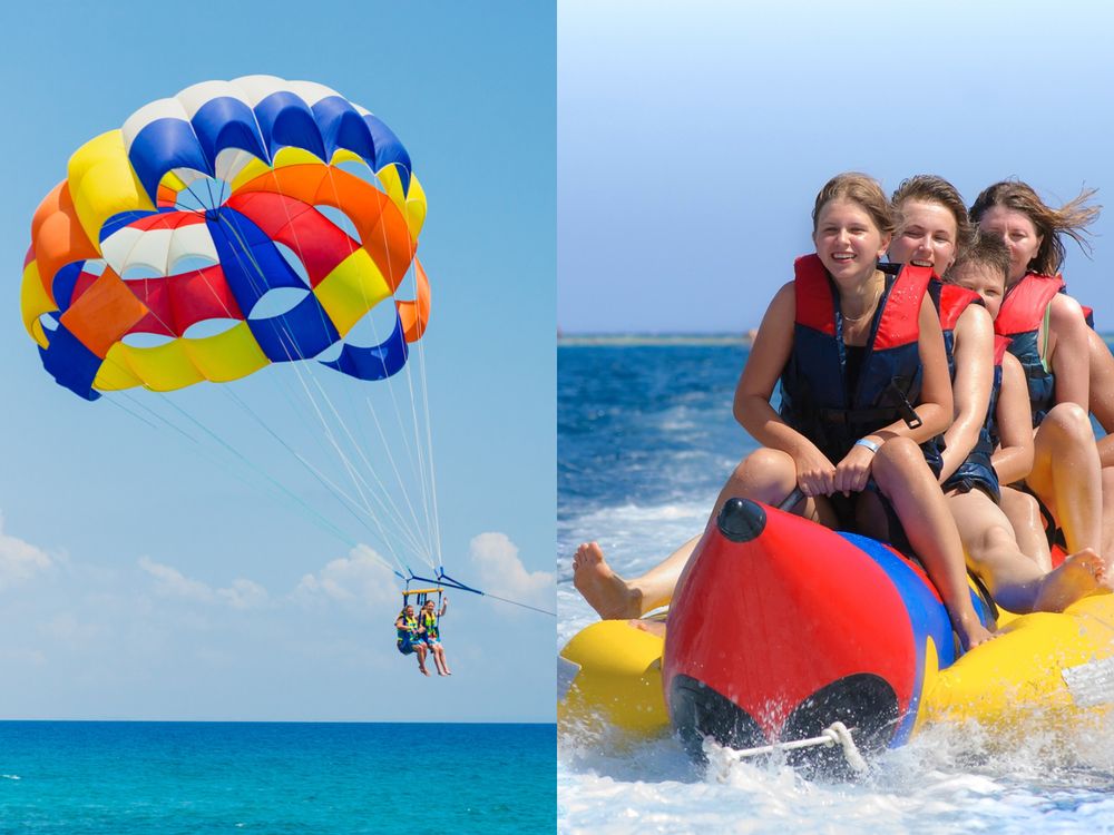 パラセーリング＋バナナボート セブ島を一望できる空中散歩と爽快な海上疾走 高度アップグレード可＜英語スタッフ／日本語スタッフ常勤／マクタン島内