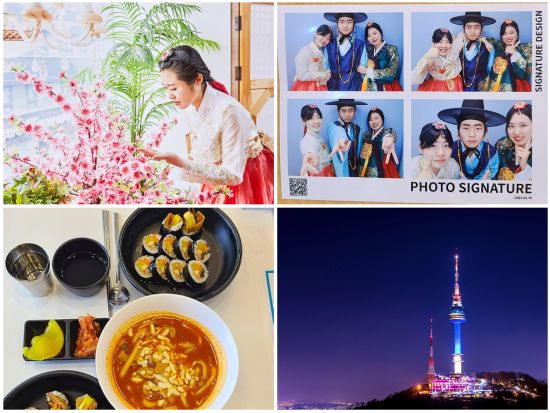 女子旅におすすめ！韓流衣装体験スタジオ ルミスペースでセルフ撮影＋韓国グルメ＋Nソウルタワー夜景観賞 話題のフォトシグネチャー体験も！＜夕食付／日本語ガイド＞