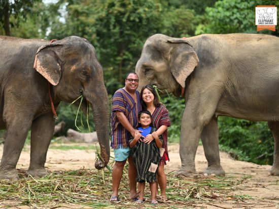 【サムイ発】ゾウの保護区でふれあいエコツアー　餌やり・水浴び・泥んこスパ体験＜午前・午後／英語ガイド／食事付／ホテル送迎付＞