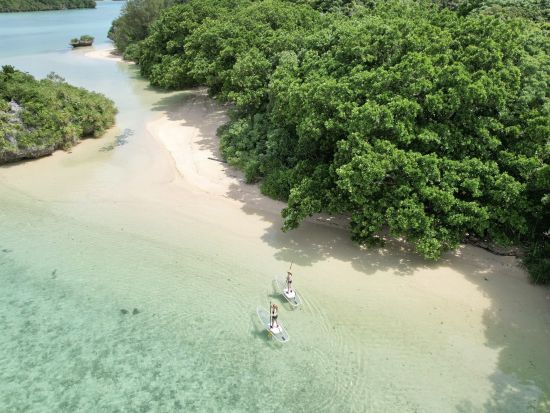 クリアSUP体験＋青の洞窟シュノーケリング　高確率でウミガメに遭遇！写真無料プレゼント♪ ドローンオプションあり！＜1日／市街地送迎可＞by マーレ石垣島