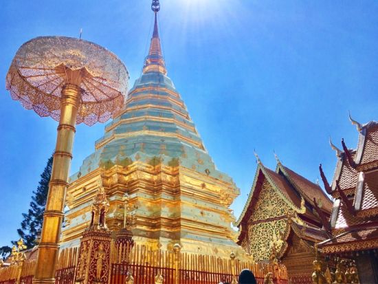 チェンマイ日帰りツアー　ドイステープ寺院＋首長族（カレン族）村＋象乗り体験＜昼食付き／日本語ガイド／往復航空券付き／バンコク発＞