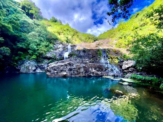 タマリンドの滝ハイキングツアー　ガイド付ハイキング＋天然プール遊泳　モーリシャスの山の大自然を満喫する冒険旅＜英語／午前／約3時間／混載2～6名／送迎付＞