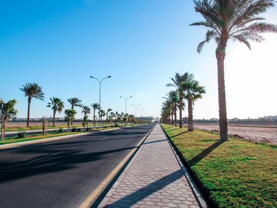ハルガダ国際空港付近の道