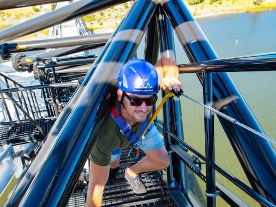 Zip+Climb Adult crouching tight spaces