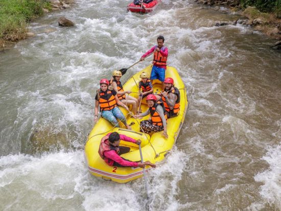 ラフティング(5km/7km)+ジップライン（フライングフォックス）+大自然の中での象乗り(エレファント・トレッキング：30分）＜終日／ホテル送迎／昼食＞