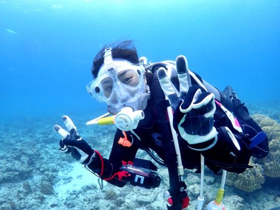 体験ダイビング半日ツアー　鼻呼吸ができるフルフェイスマスク着用 陸と同じように息が出来て安心＜笠利町・龍郷町内送迎可＞byダイビングショップネバーランド