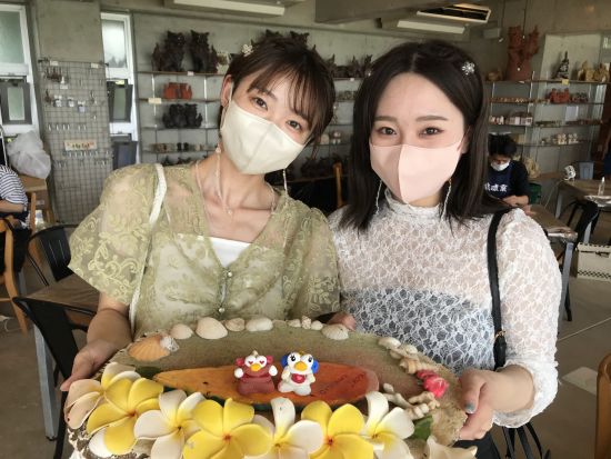 シーサー作りorシーサー絵付け体験 海が見えるカフェでドリンクを飲みながらオリジナルシーサー作り♪作品は当日持ち帰り可能＜1時間／3歳～／ドリンク付き／今帰仁＞