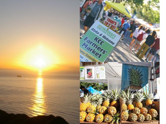 ダイヤモンドヘッド日の出ハイキング＋KCCファーマーズマーケットツアー　カイルア自由散策＆自転車レンタル付きプランあり＜土曜日限定／午前または半日＞