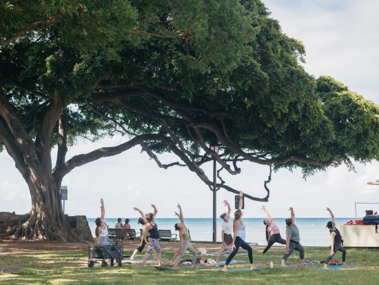 屋外ヨガレッスン　ビーチパークヨガ　選べるグループレッスンまたはプライベートレッスン＜1時間／日本語インストラクター＞by 2F Beach Yoga