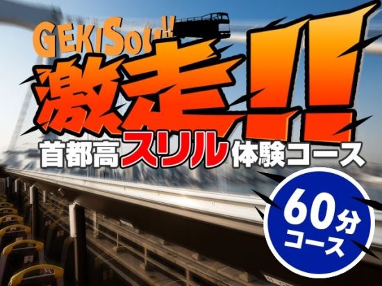 2階建てオープントップバス 屋根のないバスで首都高を走る！スリル満点の体験バスツアー＜60分コース／夜＞