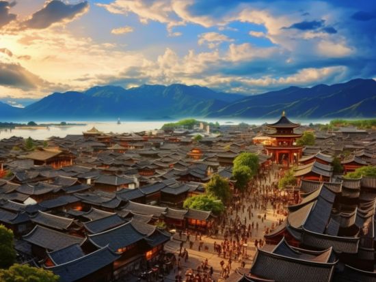 【雲南周遊】昆明石林＋麗江古城＋玉龍雪山＋大理崇聖寺三塔など旅する雲南現地観光ツアー・3泊4日間＜往復航空券付・新幹線付／食事付／宿泊付／混載無し＞