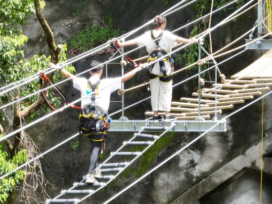 日本初！の絶叫吊り橋＆爽快ジップライン NIYO FLY（ニヨフラ）を楽しもう！岩屋川渓谷上空30mで大冒険＜約1時間／ドリンク付／仁淀川町＞