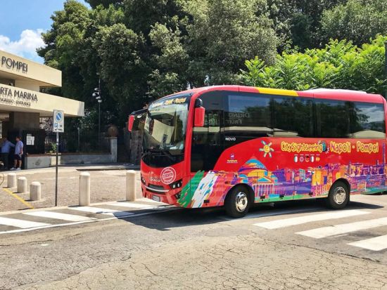 ナポリ発！ポンペイ行きシャトルバス往復チケット＜1日2便／英語音声ガイド＞