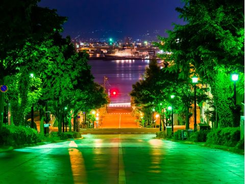 貸切観光タクシー 専用車で夜の特別観光プラン　100万ドル夜景の函館市内を巡る旅　シャンパンや花束プレゼント＜1.5時間／1～6名／函館市内発＞by道南ハイヤー