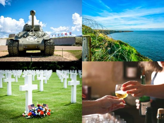 パリ発着 ノルマンディー地方日帰りツアー　上陸作戦ゆかりの地訪問と現地の歴史文化に触れる旅　名産アップルサイダーと楽しむ2コースランチ付＜英語＞