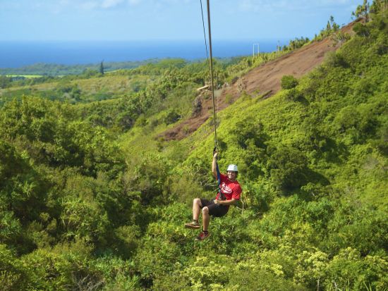 カウアイ島　ジップライン☆大自然の上空を駆け抜けるスリル満点＆爽快感抜群のアクティビティ＜1時間30分～2時間30分／英語ガイド／カウアイ島発＞