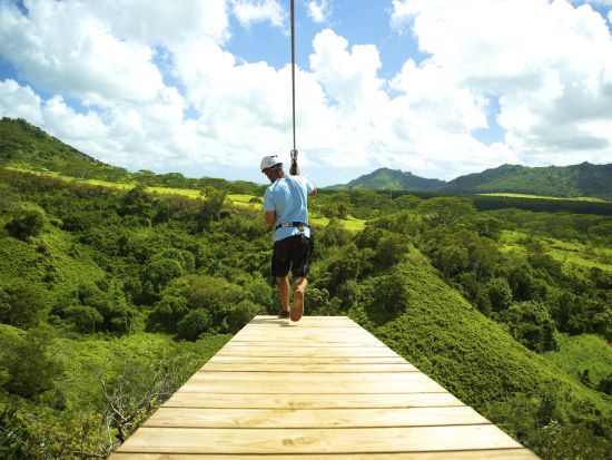 カウアイ島　ジップライン☆大自然の上空を駆け抜けるスリル満点＆爽快感抜群のアクティビティ＜1時間30分～2時間30分／英語ガイド／カウアイ島発＞