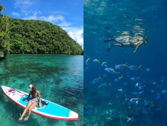 SUP＆シュノーケリングツアー　パラオに残された大自然を満喫＜昼食／送迎付き＞ by Rock Island Tour Company